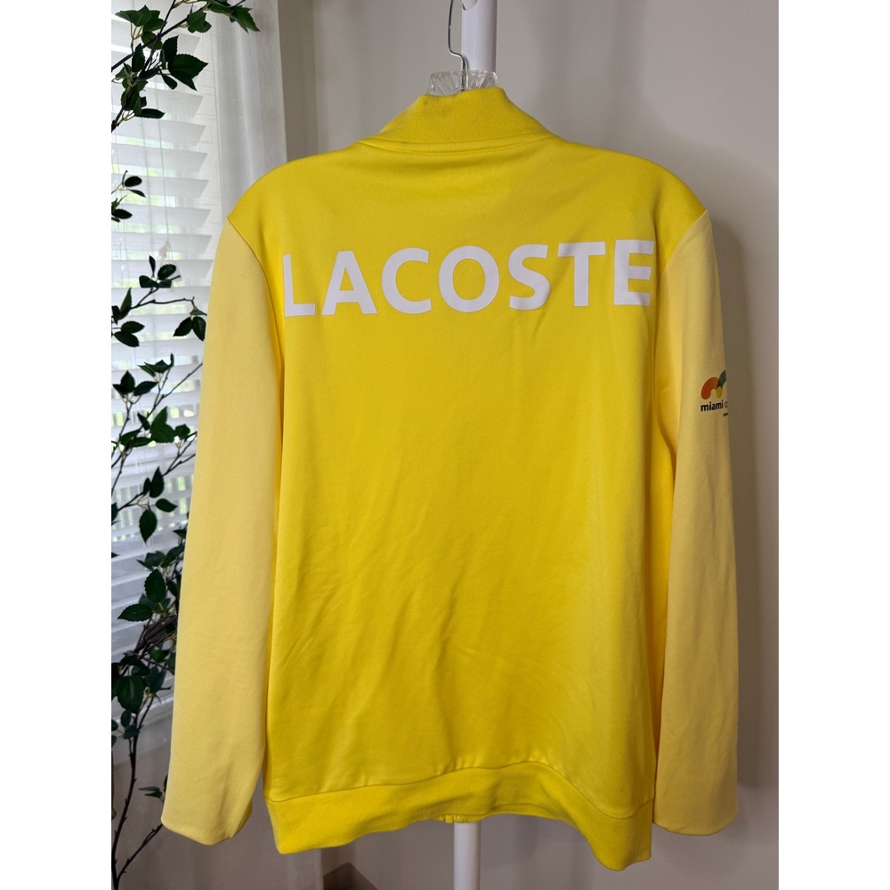 Lacoste Sport Miami Open Yellow Full Zip Track Jacket Womens Medium - Picture 4 of 8